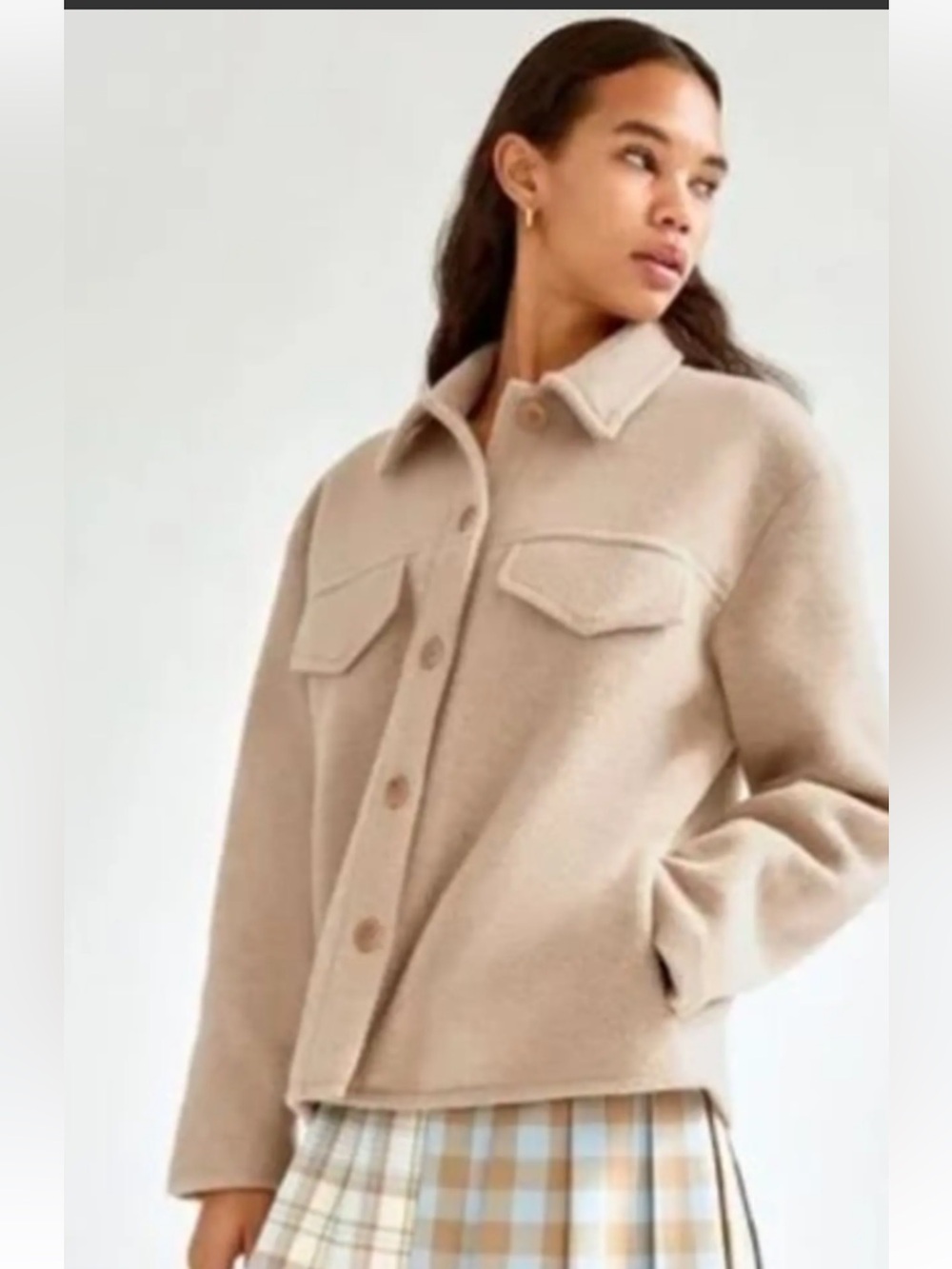 Aritzia Sunday Best Cropped Wool Shacket size XL